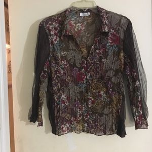 Zba Floral  Blouse Size Large.